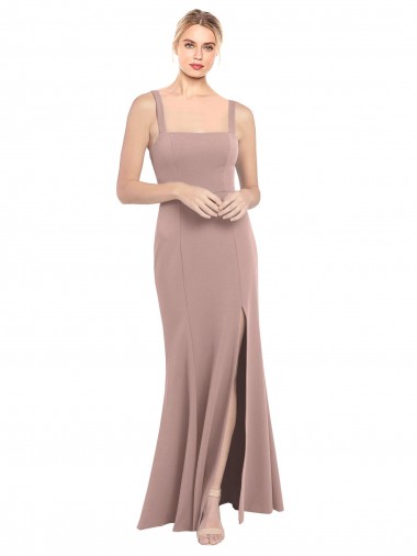 Dusty Pink High Neck Sleeveless Mermaid Prom Dress / Bridesmaid Dress Townsville