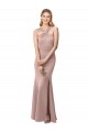 Dusty Pink High Neck Sleeveless Open Back Sheath Prom Dress / Bridesmaid Dress Townsville