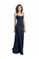 Dark Navy Scoop Neck Sleeveless Low Back Sheath Formal Dress / Bridesmaid Dress Townsville