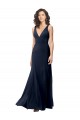 Dark Navy High Neck Sleeveless V-Back A-Line Formal Dress / Bridesmaid Dress Townsville
