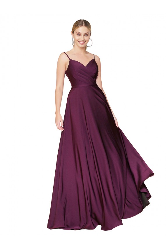 Wild Berry High Neck Sleeveless V-Back A-Line Formal Evening Gown / Prom Dress / Bridesmaid Dress Townsville