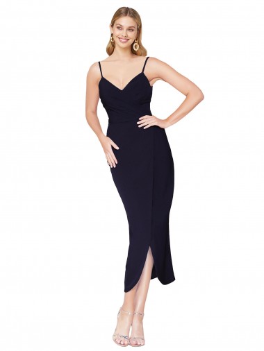 Dark Navy High Neck Sleeveless V-Back Mermaid Formal Dress / Bridesmaid Dress Townsville