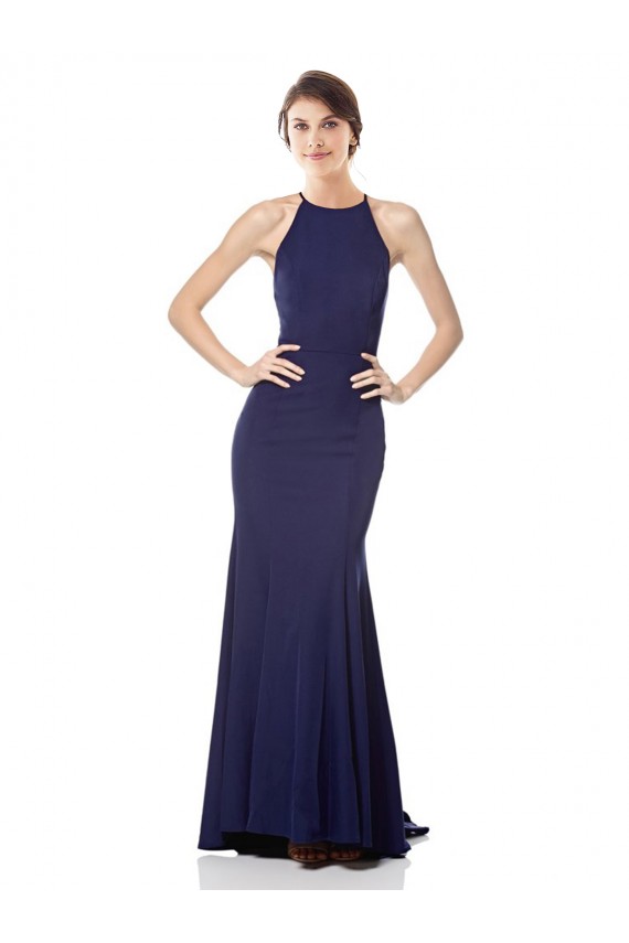 Navy Blue High Neck Sleeveless Mermaid Bridesmaid Dress / Formal Dress Townsville