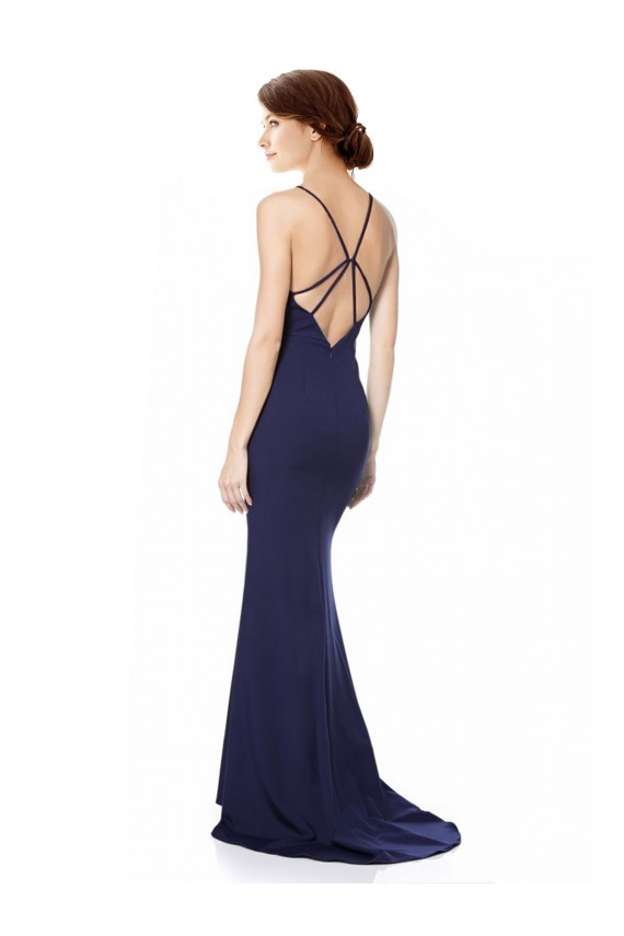 Navy Blue High Neck Sleeveless Open Back Mermaid Formal Evening Gown / Prom Dress / Bridesmaid Dress Townsville