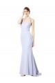 Light Sky Blue High Neck Sleeveless Mermaid Evening Gown / Prom Dress / Bridesmaid Dress Townsville