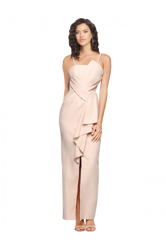 Nude Strapless Sleeveless Low Back Sheath Semi Formal Evening Dress / Prom Dress / Bridesmaid Dress Townsville