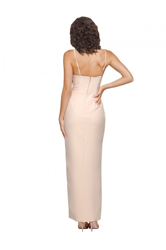 Nude Strapless Sleeveless Low Back Sheath Semi Formal Evening Dress / Prom Dress / Bridesmaid Dress Townsville