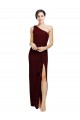Burgundy Gold One Shoulder Sleeveless Sheath Black Tie Evening Gown / Prom Dress / Bridesmaid Dress Townsville