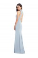 Light Sky Blue High Neck Sleeveless Open Back Trumpet Semi Formal Evening Dress / Prom Dress / Bridesmaid Dress Townsville