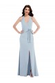 Light Sky Blue V-Neck Sleeveless Open Back A-Line Formal Evening Gown / Prom Dress / Bridesmaid Dress Townsville