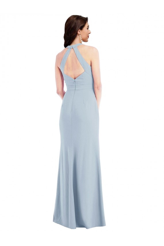 Light Sky Blue V-Neck Sleeveless Open Back A-Line Formal Evening Gown / Prom Dress / Bridesmaid Dress Townsville