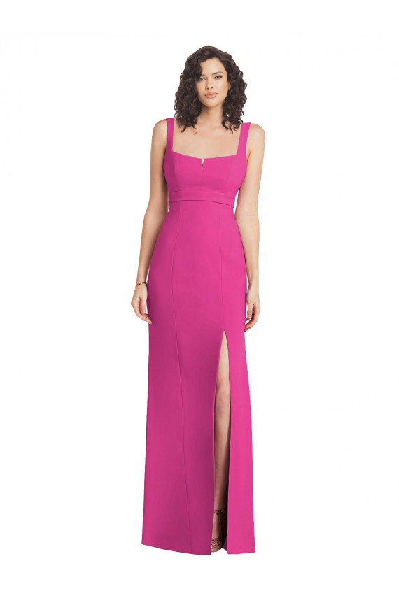 Fuchsia Square Neck Sleeveless Low Back Trumpet Semi Formal Evening Dress / Prom Dress / Bridesmaid Dress Townsville
