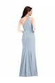 Light Sky Blue One Shoulder Sleeveless Trumpet Formal Dress / Bridesmaid Dress Townsville