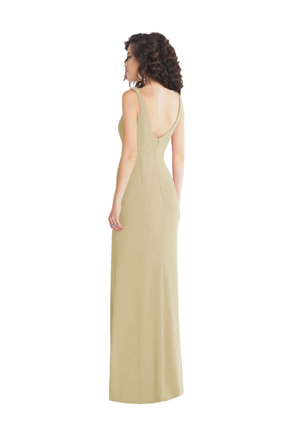 Champagne Square Neck Sleeveless Low Back Trumpet Formal Evening Gown / Prom Dress / Bridesmaid Dress Townsville