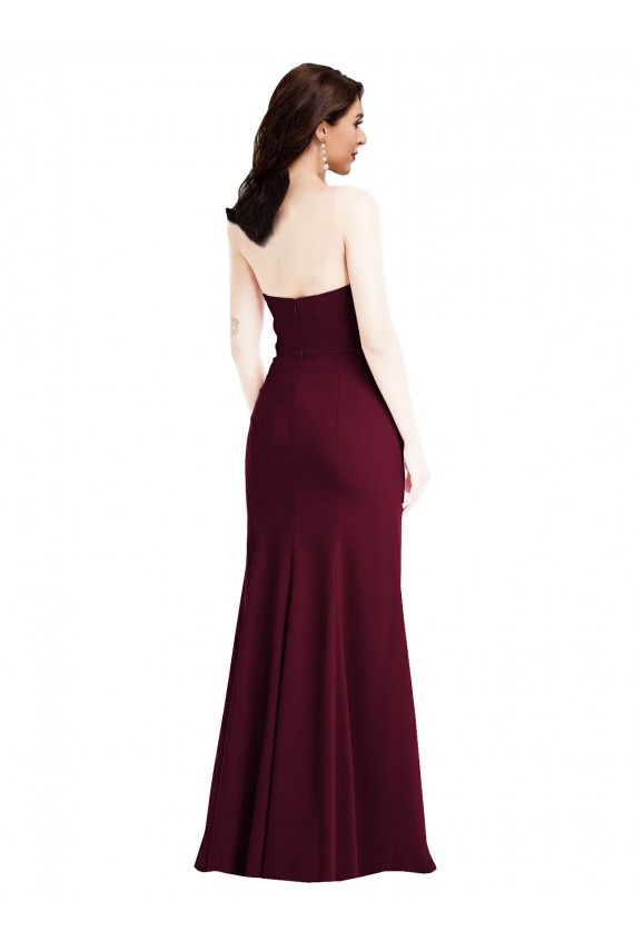Burgundy Gold Strapless Sleeveless Trumpet Semi Formal Evening Dress / Prom Dress / Bridesmaid Dress Townsville