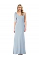 Light Sky Blue V-Neck Sleeveless V-Back Trumpet Semi Formal Evening Dress / Prom Dress / Bridesmaid Dress Townsville