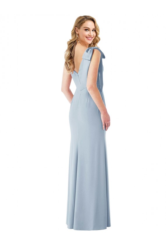 Light Sky Blue V-Neck Sleeveless V-Back Trumpet Semi Formal Evening Dress / Prom Dress / Bridesmaid Dress Townsville