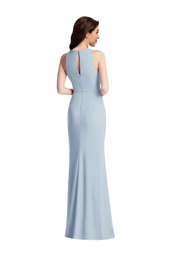 Light Sky Blue Halter Neck Sleeveless Trumpet Formal Dress / Bridesmaid Dress Townsville