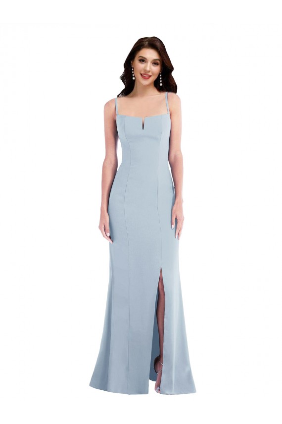 Light Sky Blue Spaghetti Straps Sleeveless Trumpet Formal Evening Gown / Prom Dress / Bridesmaid Dress Townsville