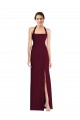 Burgundy Gold Halter Neck Sleeveless Open Back Trumpet Semi Formal Evening Dress / Prom Dress / Bridesmaid Dress Townsville