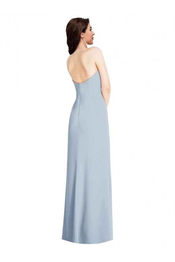 Light Sky Blue Strapless Sleeveless Low Back A-Line Formal Evening Gown / Prom Dress / Bridesmaid Dress Townsville