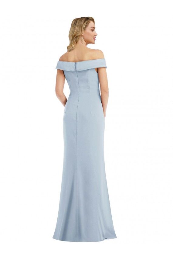 Light Sky Blue Off the Shoulder Sleeveless Trumpet Semi Formal Evening Dress / Prom Dress / Bridesmaid Dress Townsville