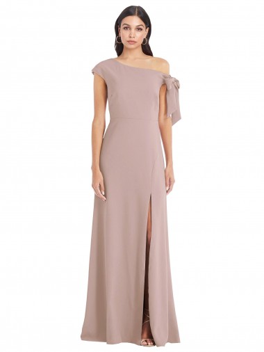 Dusty Pink Off the Shoulder Sleeveless A-Line Formal Evening Gown / Prom Dress / Bridesmaid Dress Townsville