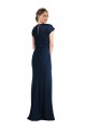 Dark Navy Off the Shoulder Cap Sleeves Keyhole Back Trumpet Formal Evening Gown / Prom Dress / Bridesmaid Dress Townsville