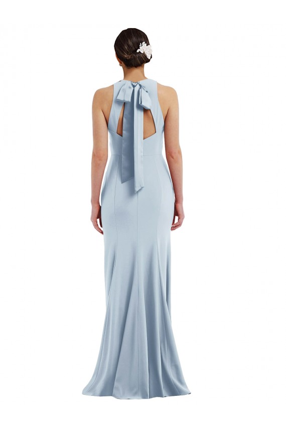 Light Sky Blue Jewel Neck Sleeveless Open Back Trumpet Formal Evening Gown / Prom Dress / Bridesmaid Dress Townsville