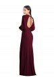 Burgundy Gold Bateau Neck Puff Sleeves Open Back Trumpet Formal Dress / Bridesmaid Dress Townsville