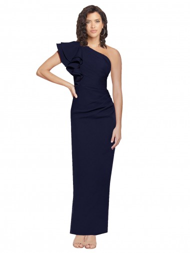 Dark Navy One Shoulder Sleeveless Sheath Formal Evening Gown / Prom Dress / Bridesmaid Dress Townsville