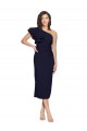 Dark Navy One Shoulder Sleeveless Stretch Crepe Sheath Formal Evening Gown / Prom Dress / Bridesmaid Dress Townsville