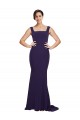 Dark Navy Square Neck Sleeveless Sheath Semi Formal Evening Dress / Prom Dress / Bridesmaid Dress Townsville