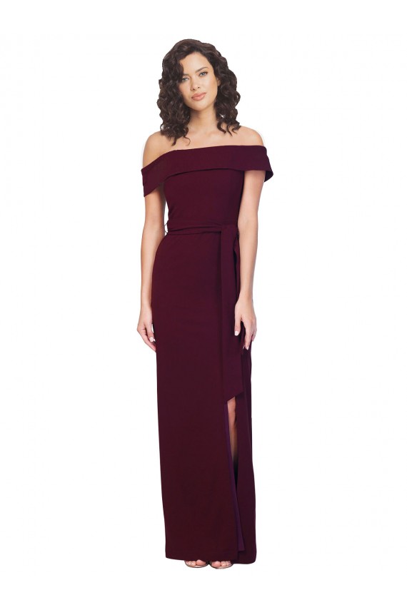 Burgundy Gold Square Neck Sleeveless Low Back Sheath Formal Evening Gown / Prom Dress / Bridesmaid Dress Townsville
