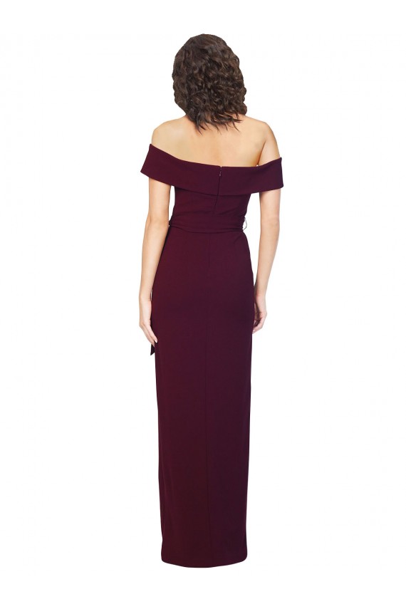 Burgundy Gold Square Neck Sleeveless Low Back Sheath Formal Evening Gown / Prom Dress / Bridesmaid Dress Townsville