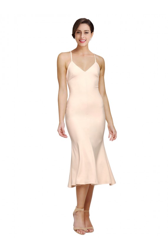 Nude V-Neck Sleeveless Open Back Sheath Evening Gown / Prom Dress / Bridesmaid Dress Townsville