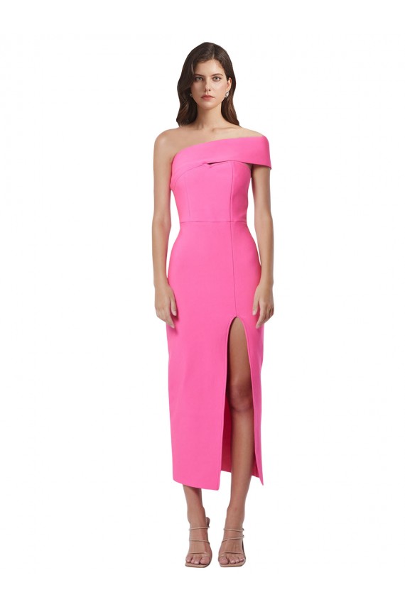 Fuchsia One Shoulder Sleeveless Sheath Evening Gown / Prom Dress / Bridesmaid Dress Townsville
