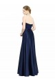 Dark Navy Sweetheart Sleeveless Low Back A-Line Black Tie Evening Gown / Bridesmaid Dress Townsville