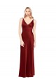 Burgundy V-Neck Sleeveless V-Back A-Line Formal Evening Gown / Prom Dress / Bridesmaid Dress Townsville