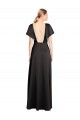 Black V-Neck Cap Sleeves Open Back A-Line Bridesmaid Dress / Evening Dress Townsville