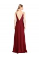 Burgundy V-Neck Sleeveless V-Back A-Line Black Tie Evening Gown / Prom Dress / Bridesmaid Dress Townsville