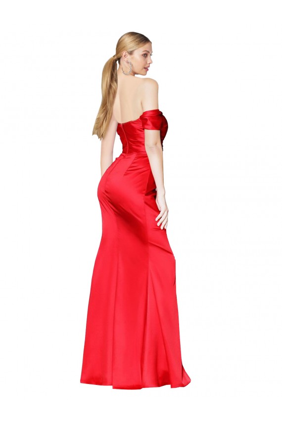 Red High Neck Sleeveless Stretch Satin Mermaid Formal Evening Gown / Prom Dress / Bridesmaid Dress Townsville