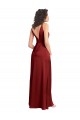 Burgundy V-Neck Sleeveless V-Back A-Line Formal Dress / Bridesmaid Dress Townsville
