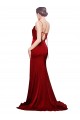 Burgundy Cowl Neck Sleeveless Open Back Sheath Black Tie Evening Gown / Prom Dress / Bridesmaid Dress Townsville