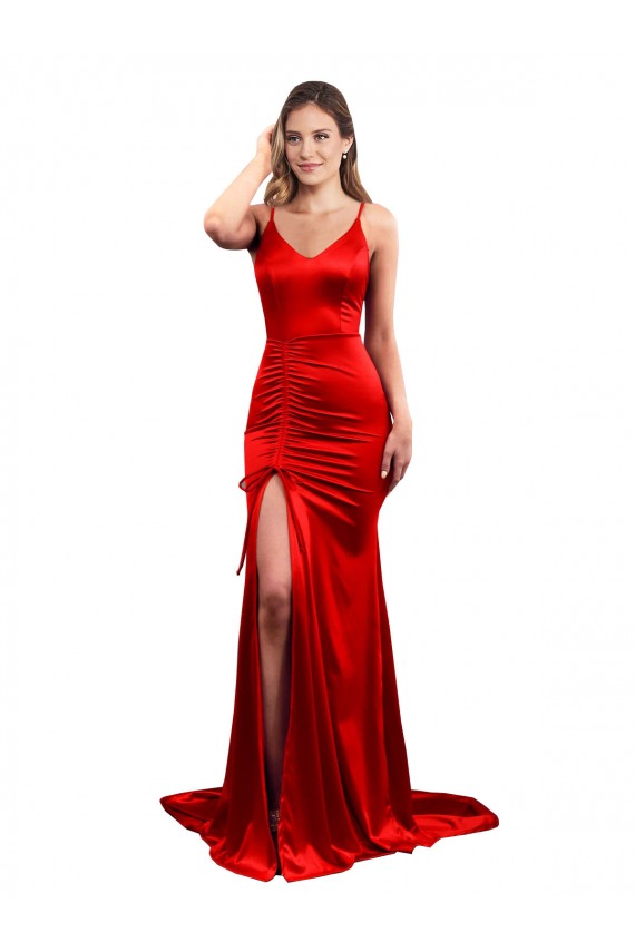 Red Sweetheart Sleeveless Low Back Mermaid Evening Dress / Bridesmaid Dress Townsville