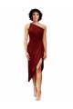 Burgundy One Shoulder Sleeveless Sheath Black Tie Evening Gown / Prom Dress / Bridesmaid Dress Townsville