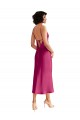 Fuchsia V-Neck Sleeveless Low Back Stretch Satin A-Line Formal Evening Gown / Prom Dress / Bridesmaid Dress Townsville