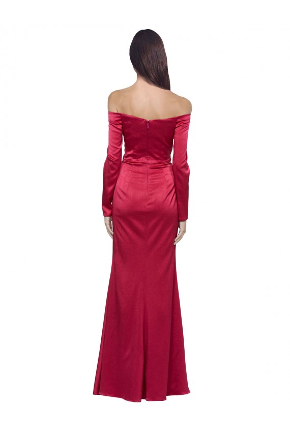 Dark Red Sweetheart Long Sleeves Sheath Formal Evening Gown / Prom Dress / Bridesmaid Dress Townsville