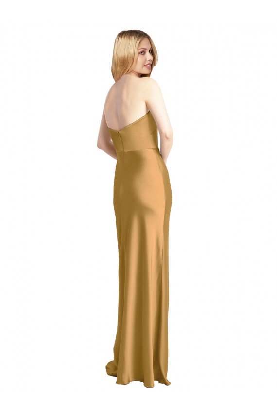 Gold Strapless Sleeveless A-Line Formal Evening Gown / Prom Dress / Bridesmaid Dress Townsville