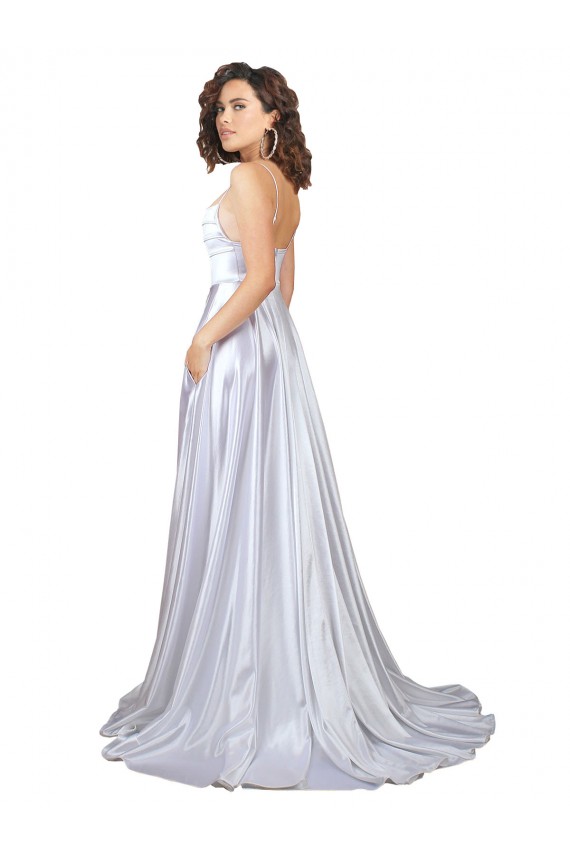 White Spaghetti Straps Sleeveless A-Line Beach Wedding Dress Townsville